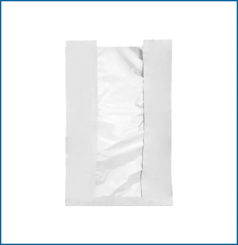 Flat paper bags with window