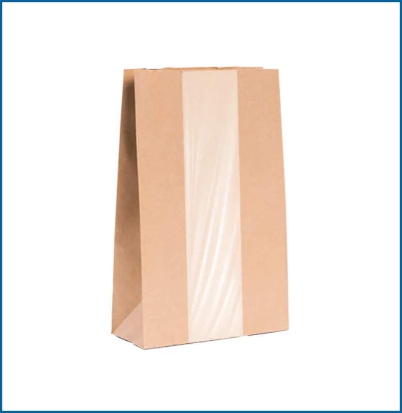 Paper bags with base and window